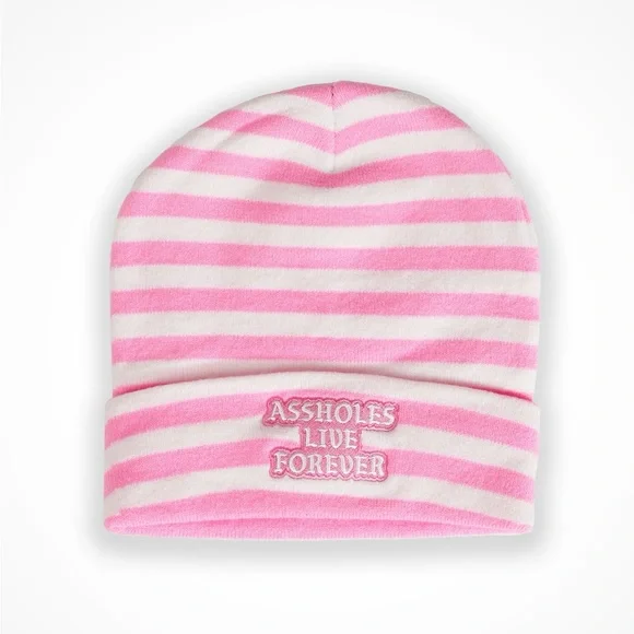 Assholes Live Forever “I’m Single When I’m Drunk” Black Hat Adjustable Ball Cap Alf | Accessories | Alf Pink And White Stripe Beanie | Poshmark main image 2